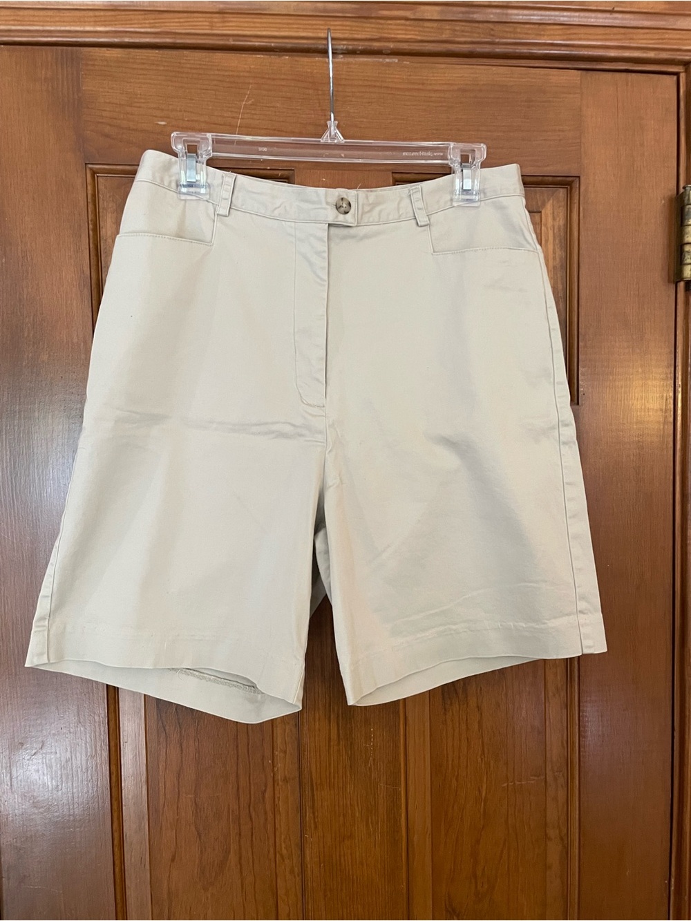 TEHAMA Nancy Haley Women's High-Rise Cotton/Spandex Cream Bermuda Shorts Size 12